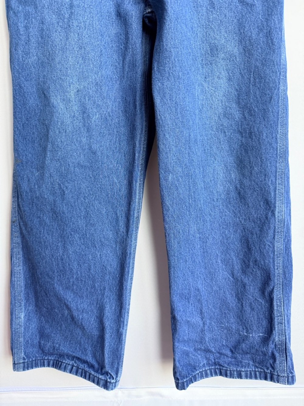 Carhartt Denim Bib Overalls 36x30 – Vintage Workwear Unisex Oversized Fit - Picture 8 of 12
